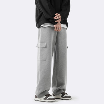 Grey White Cargo Pants Men Fashion Pocket Casual Pants Men Japanese Streetwear Loose Straight Pants Mens Joggers Trousers M-2XL aidase-shop